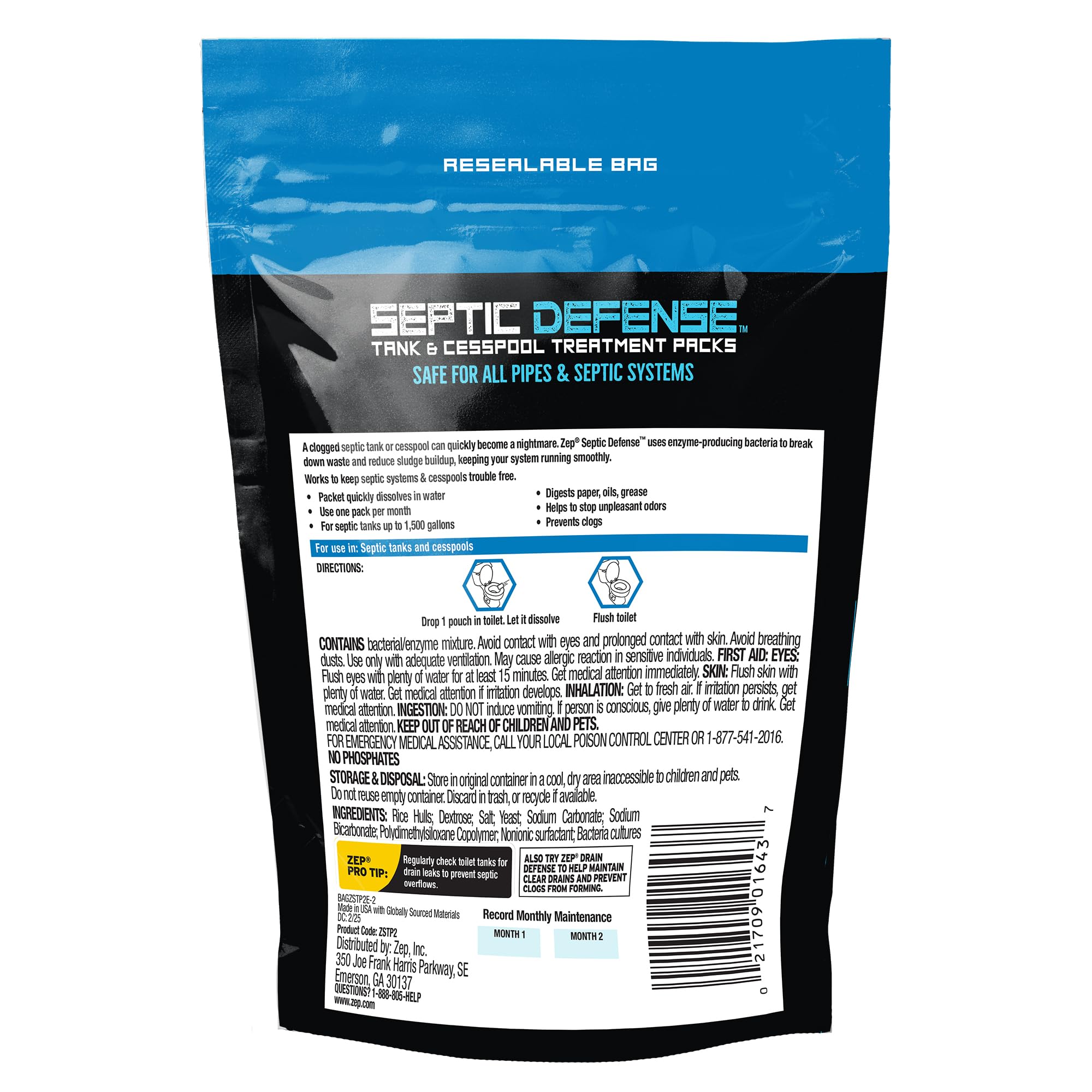 Amazon.com: Zep ZSTP6-6-pack Concentrated Septic Treatment (Case